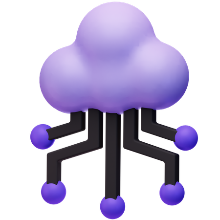 Cloud Network  3D Icon