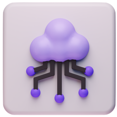 Cloud Network  3D Icon