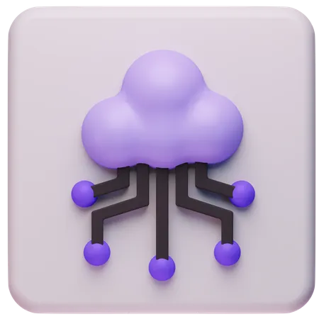 Cloud Network  3D Icon