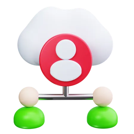 Cloud Network  3D Icon