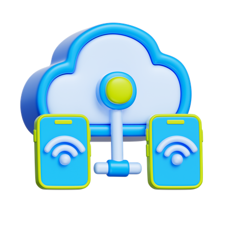 Cloud Network  3D Icon