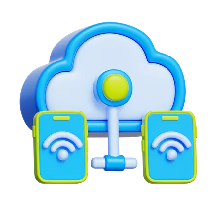 Cloud Network  3D Icon