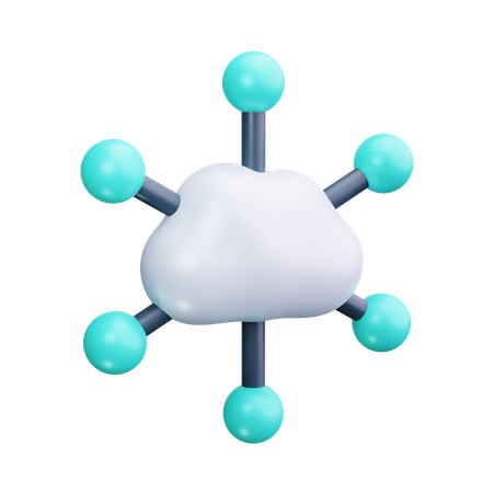 Cloud Network  3D Icon