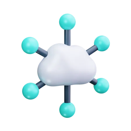 Cloud Network  3D Icon