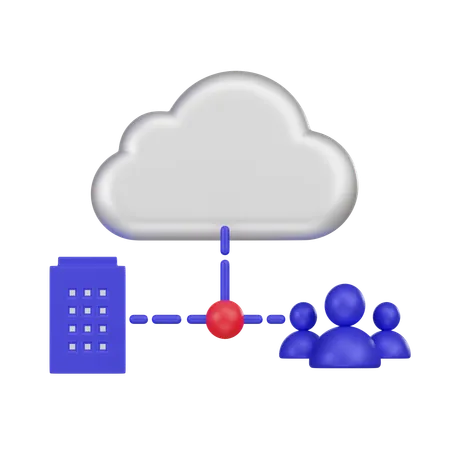 Cloud Network  3D Icon