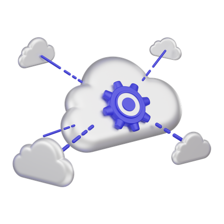 Cloud Network  3D Icon