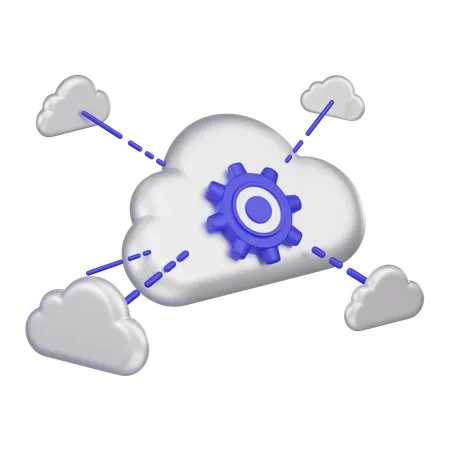 Cloud Network  3D Icon