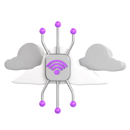 Cloud Network  3D Icon