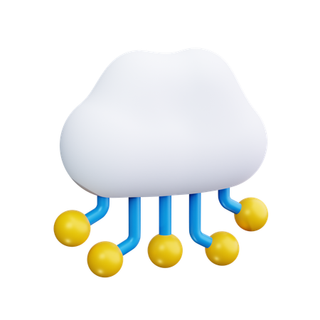 Cloud Network  3D Icon