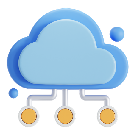 Cloud Network  3D Icon