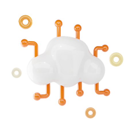 Cloud Network  3D Icon
