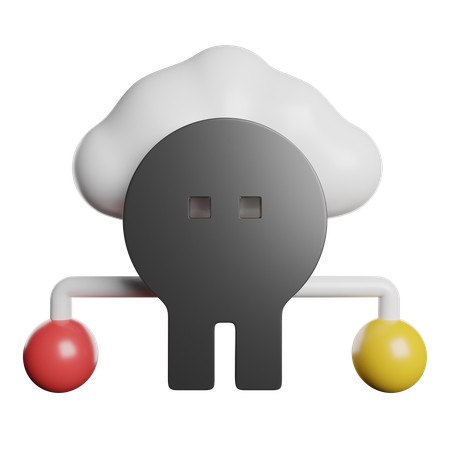 Cloud Network  3D Icon