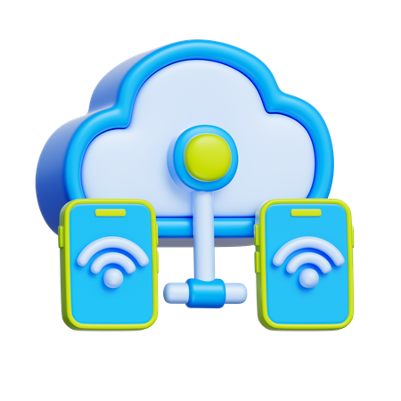 Cloud Network  3D Icon
