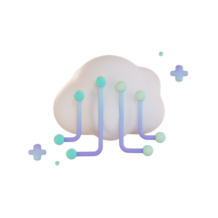 Cloud Network  3D Icon