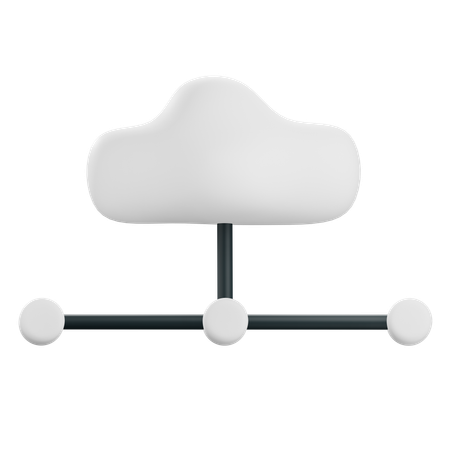 Cloud Network  3D Icon