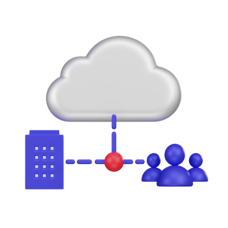 Cloud Network  3D Icon
