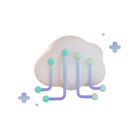 Cloud Network  3D Illustration