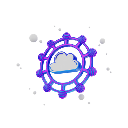 Cloud Network  3D Illustration