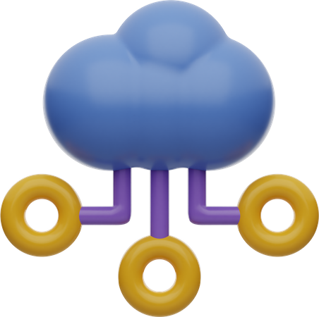 Cloud Network  3D Illustration