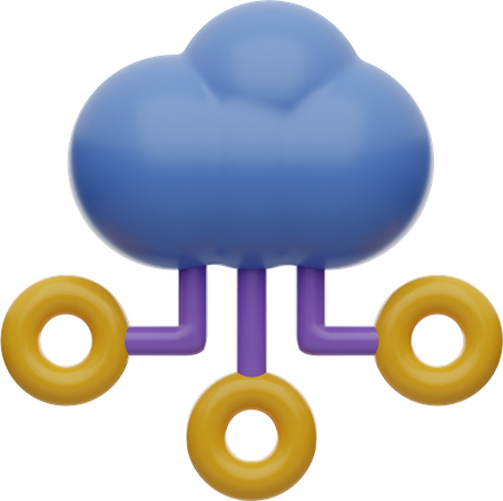 Cloud Network 3D Illustration