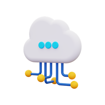 Cloud network  3D Icon