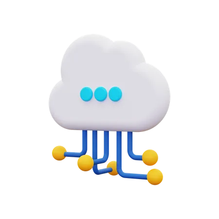 Cloud network 3D Icon