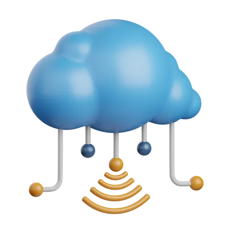 3 D Rendering Cloud Network Isolated Useful For Cloud Network Computing Technology Database Server And Connection Design Element 3D Icon