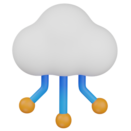 Cloud-Netzwerk  3D Icon