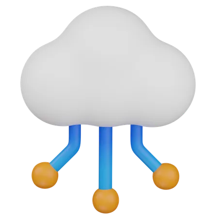 Cloud-Netzwerk  3D Icon