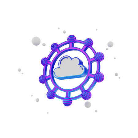 Cloud-Netzwerk  3D Illustration