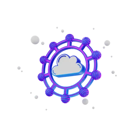 Cloud-Netzwerk  3D Illustration