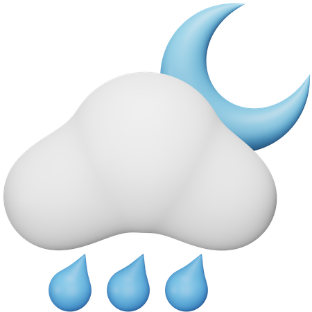 Cloud Night Shower  3D Icon