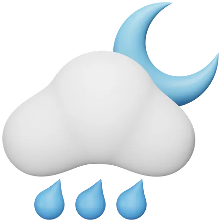 Cloud Night Shower  3D Icon