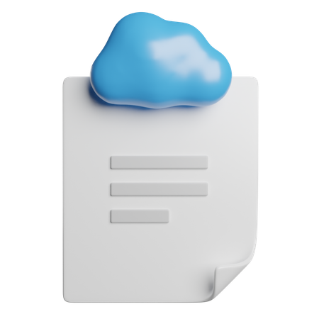 Cloud Note  3D Icon