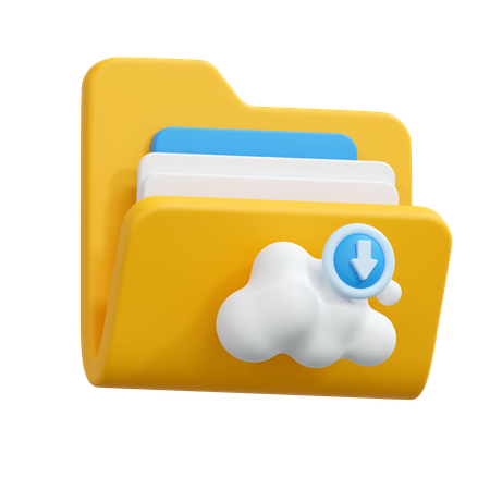 Cloud-Ordner herunterladen  3D Icon