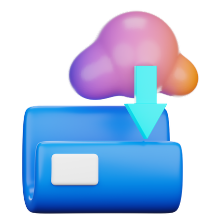 Cloud-Ordner herunterladen  3D Icon