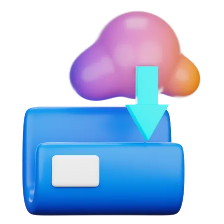 Cloud-Ordner herunterladen  3D Icon