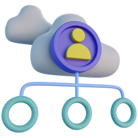 3 D Icons Of Cloud Outsource Management With Transparant Background And Big Size File 3D Icon