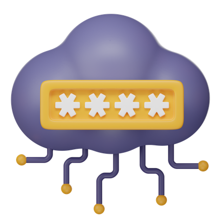 Cloud Password  3D Icon