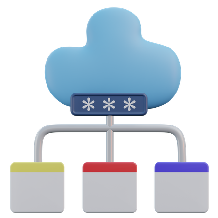 Cloud Password  3D Icon