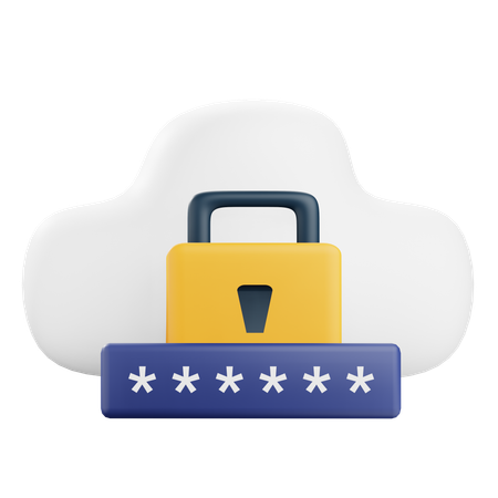 Cloud Password  3D Icon