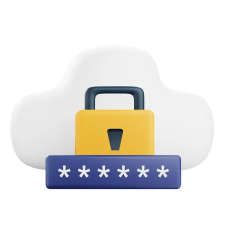 Cloud Password  3D Icon