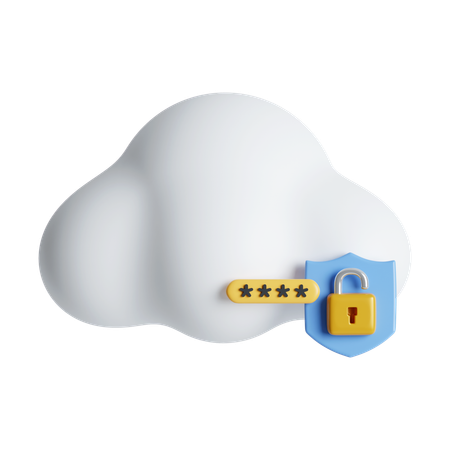 Cloud Password  3D Icon