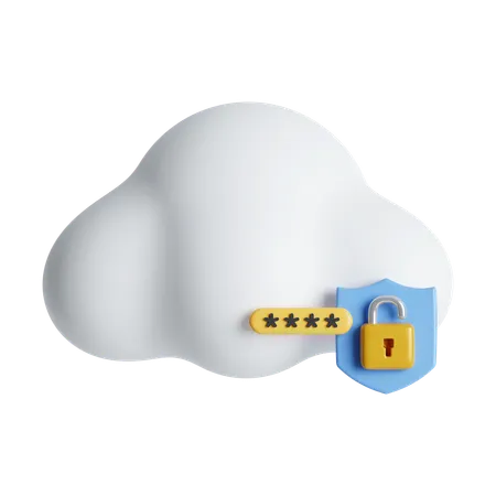 Cloud Password  3D Icon