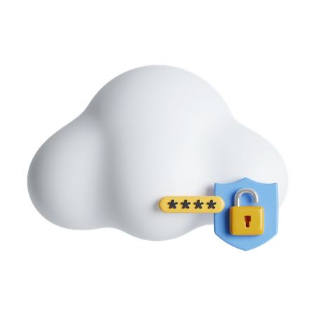 Cloud Password  3D Icon