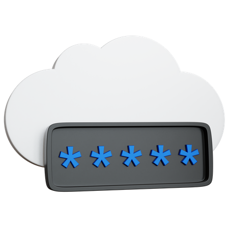 Cloud Password  3D Icon