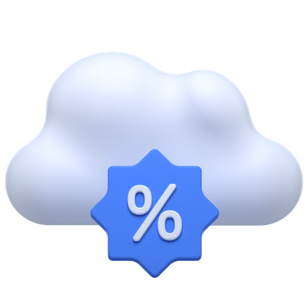 Cloud Percent  3D Icon
