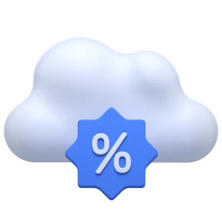 Cloud Percent  3D Icon