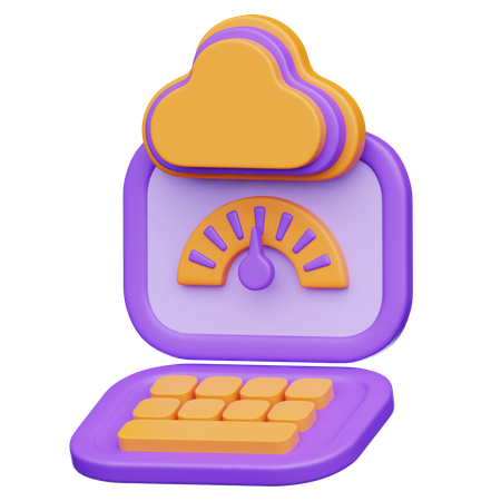 Cloud performance testing  3D Icon