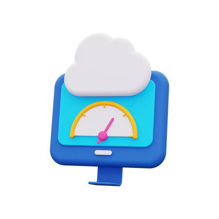 Cloud performance testing  3D Icon